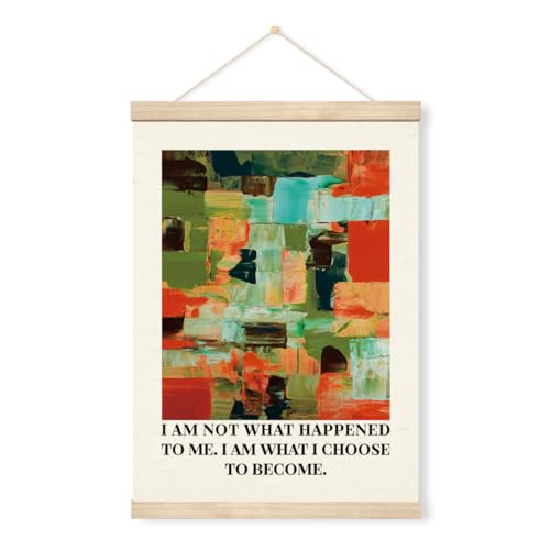 Geondos Inspirational Quote Canvas Wall Art, I am What I