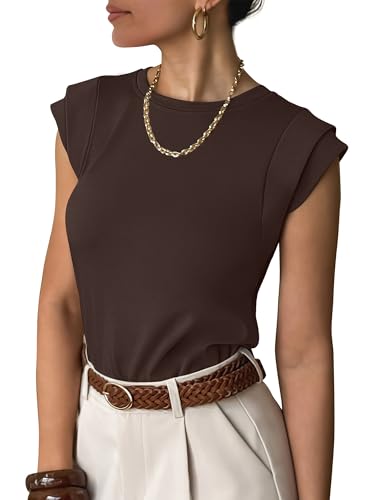 Image of ANRABESS Business Casual Tops for Womens Cap Sleeve Summer Dressy Shirts 2026 Trendy Work Office Outfits Clothing