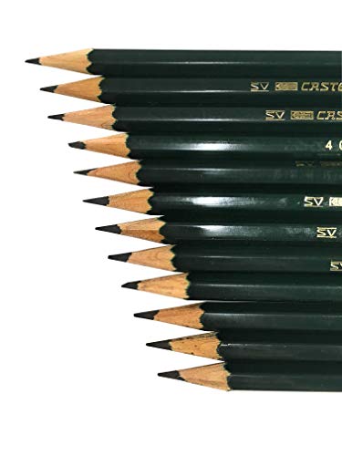 Faber-Castell 9000 juego lápices grafito 12 piezas miniatura 4
