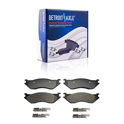 Image of Detroit Axle - Front Brake Kit for 02-05 Dodge Ram 1500, 05-06 Durango, Disc Brake Calipers Ceramic Brake Pad 2002 2003 2004 2005 2006 Replacement