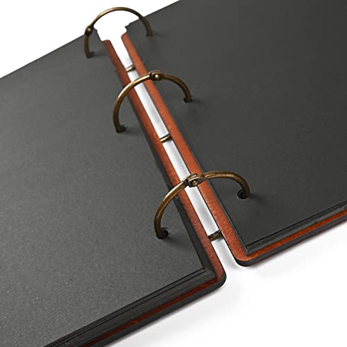 Image of Giiffu Scrapbook Refill Pages Photo Album Refill Paper | 20 Sheets 40 Black Pages 3 Ring Loose Leaf Thick Cardboard Refills for Giiffu 12x8.2 inch DIY Photo Album Scrapbook