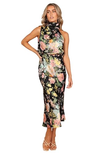 Petal & Pup Women's Anabelle Halter Neck Midi Dress