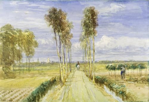 Pintura mural vintage de La avenida de los álamos, cuadro decorativo de 60x90cm para pared
