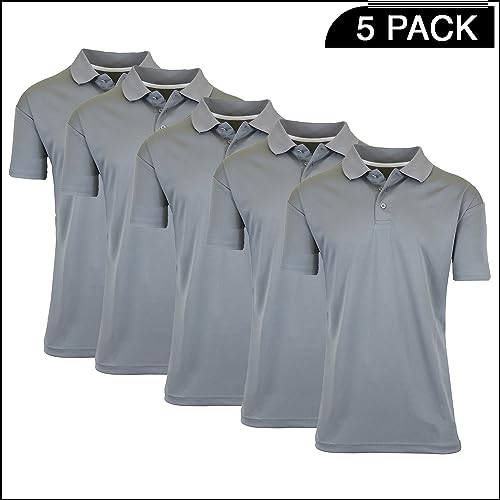 5-Pack Men's Dry Fit Moisture-Wicking Polo Shirt (S-3XL)2