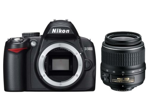 Nikon D3000 Appareil photo numérique Reflex 10.2 Kit Objectif AF-S DX VR II 18-55 mm Noir