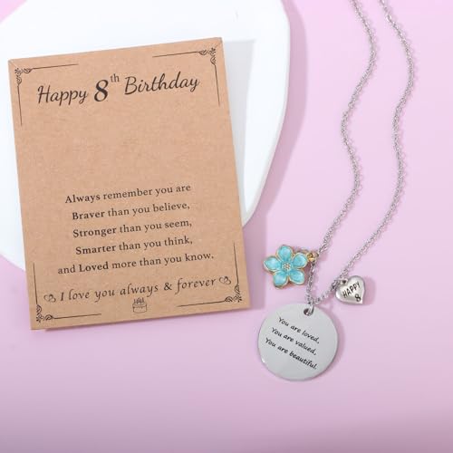 Birthday Necklace Gifts for 4-14 Year Old Girls Daughter Granddaughter,Stainless Steel Necklace for Birthday Decoration4