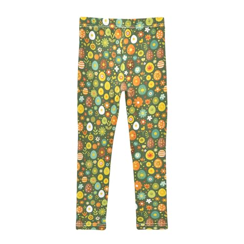 Egg Colored Grass Girls Leggings Athletic Pants Tights Stretch Bottom2