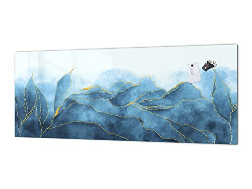 Design glass backsplash - Tempered Glass magnetic splashback MBBS16: Marbles 1 Series