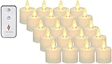 Luminara 24 Pack Flameless Flickering Flame Flameless Tealight - Smooth Matte - Pearl Ivory Remote...