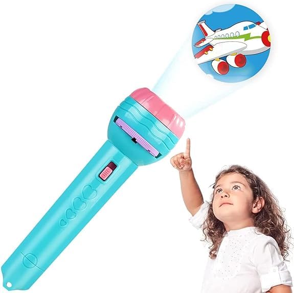 Image of 3 Slides 24 Pictures Clear Projection Slide Flashlight Projector Torch for Kids - Mini Flashlight Projector Toys Multicolor Lights for 1-3 Years Olds Kids (Kids-Torch-Multicolor, 1, Count)