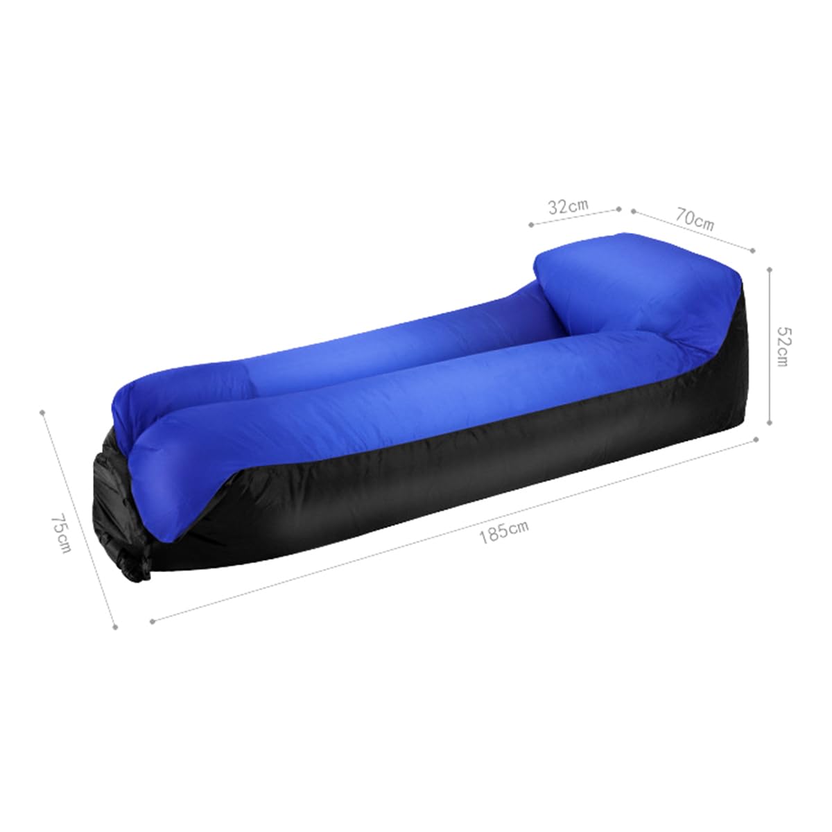 WANGCL Nadmuchiwana sofa przenośna sofa kempingowa 240 x 75 cm na kemping podwórko basen imprezy na plaży