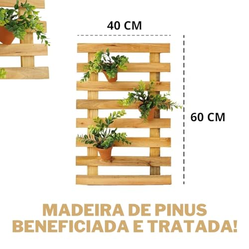 Treliça De Madeira Painel Jardim Vertical 4 Pcs Floreira