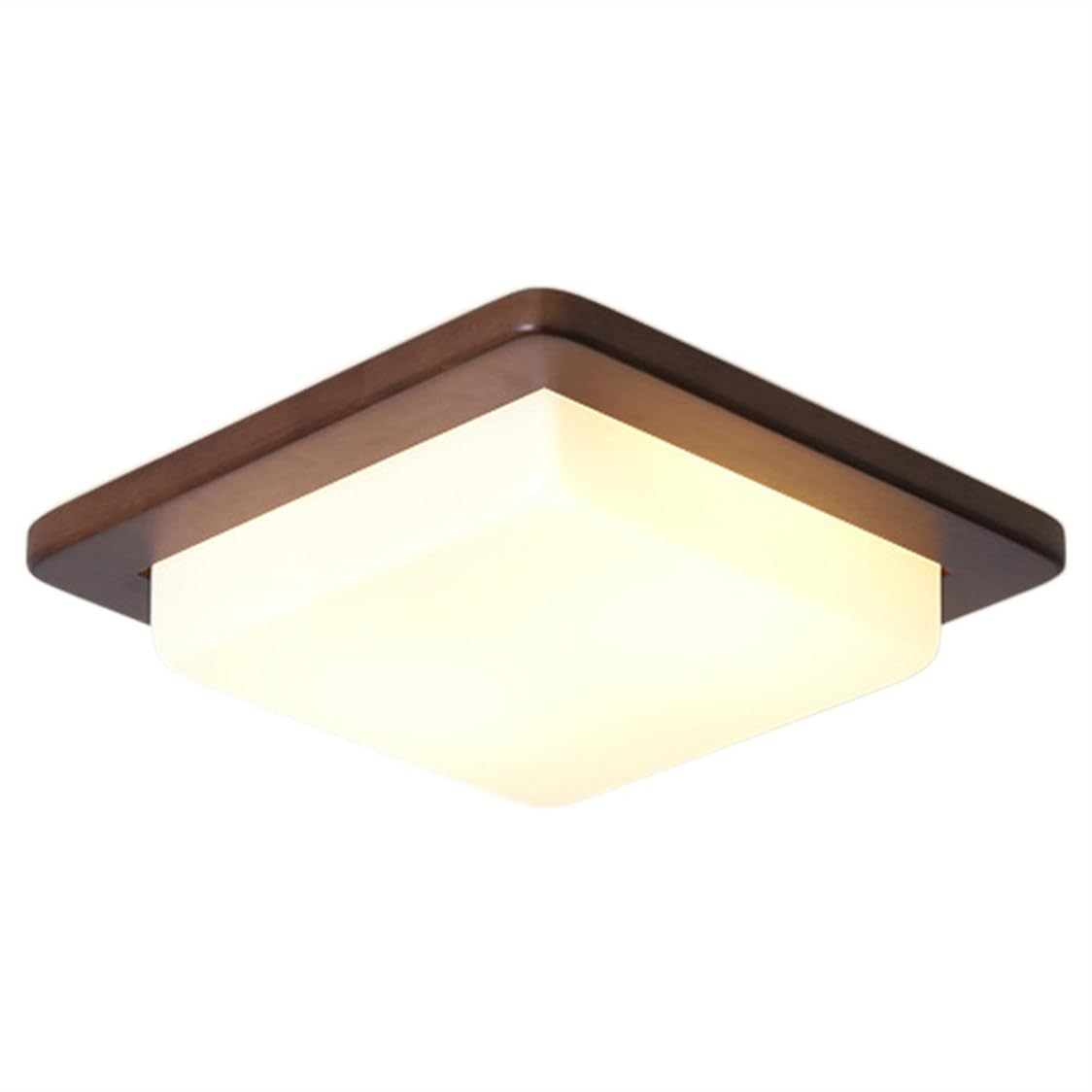 JXYDJH Mid-Century Japanese Ceiling Light Walnut Acrylic Shade Three-Color Light