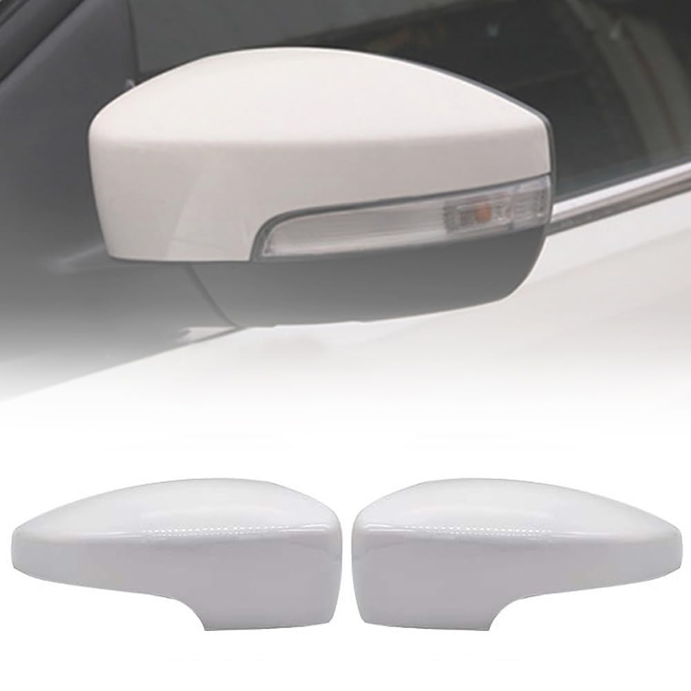 BYBEST Wing Mirror Cover for Ford Kuga Ecosport 2013-2019, Car Door Rearview Mirror Cap Outer Shell Replacement Left Right Side, White-1 Pair