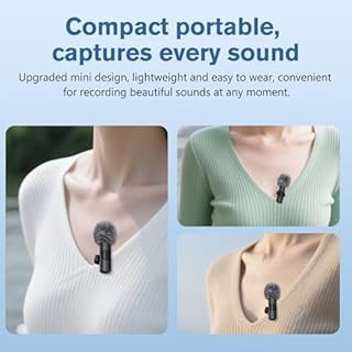 voijump Mini Mic Pro - Micrófono inalámbrico para iPhone, iPad y Android (Paquete de 2) - Micrófono de Solapa con USB-C para grabación de Video, entrevistas, podcasts, Vlogs, ASMR, TikTok y Youtube