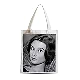 Flessibile e resistente French Unicorn Tote bag Borsa Shopping Audrey Hepburn Celebrità Vintag eAttrice Hollywood Star, bianco, 38 x 42 cm