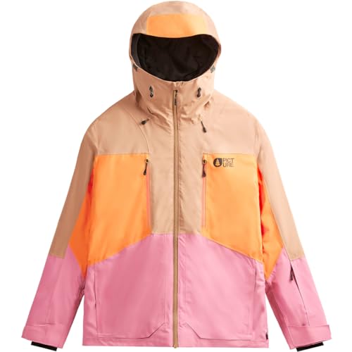 Picture W Fresya Jacket Colorblock-Beige-Pink - Wasserdichte atmungsaktive Damen Freeride Skijacke, Größe L - Farbe Cash