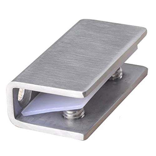 UxradG Lot de 2 ou 4 pinces à verre, support réglable en acier inoxydable, pour porte de salle de bain, placard, balustrade, polie Cover