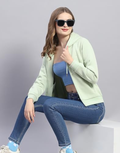 Image of Monte Carlo Womens Regular Fit Hooded Neck Full Sleeve Solid Sweatshirt (Pack of 1)