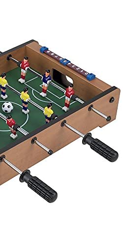 Tabletop Foosball Table- Portable Mini Table Football / Soccer Game Set With Two Balls And Score Keeper For Adults And Kids By Hey! Play! , Tan/Green #TOP2