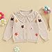 Baby Girl Cardigan Sweater Infant Toddler Floral Embroidered Button Down Knit Sweaters Fall Winter Clothes (Khaki, 2-3 Years)