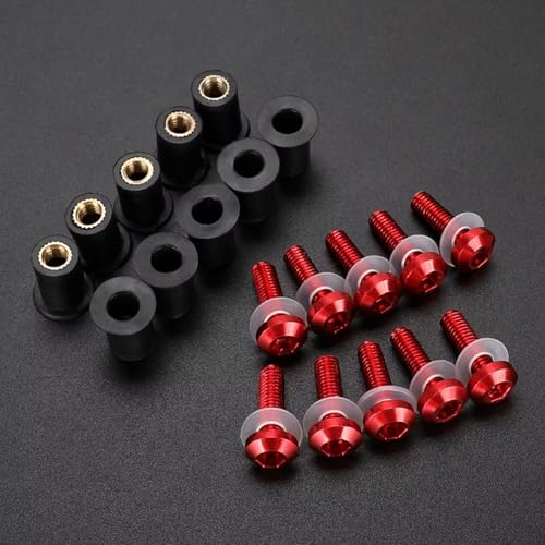 �I�[�g�o�C�p�l�W�E�{���g Compatible With CB1100 For CB125F For CB125R For CB1300 �p�t�F�A�����O �{���g�L�b�g �o�b�e���[�[�q �t�����g�K���X �w�����b�g�e��(Red)
