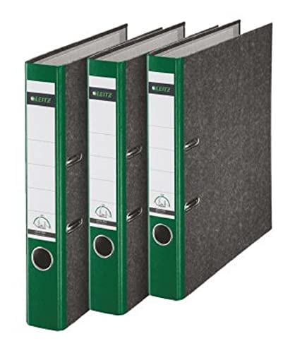 Leitz 310315055 - Juego de 3 archivadores (A4), color verde y gris