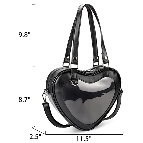 STEAMEDBUN Ita Bag Crossbody Heart Shaped Purse for Anime Pins Display3