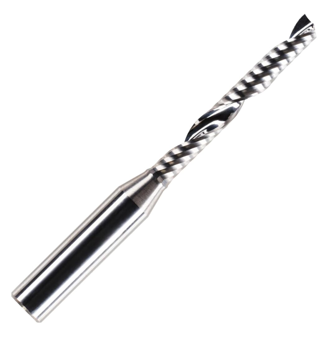 Rennie Tools 4mm x 32mm Flute x 1/4" Shank Solid Carbide Single Flute Spiral Router Cutter Bit End Mill for ACM, Aluminium, PVC, Acrylic and Hard Woods. 4mm Router Bit