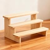 MJKQ9 三段 ディスプレイスタンド 木製 階段状 陳列棚 カップ フィギュア 50CM ホビー用 卓上 インテリア 飾り棚 スタイル1 防湿 防虫 コレクションケース 多機能 展示台 置きやすい オープンラック 組立品