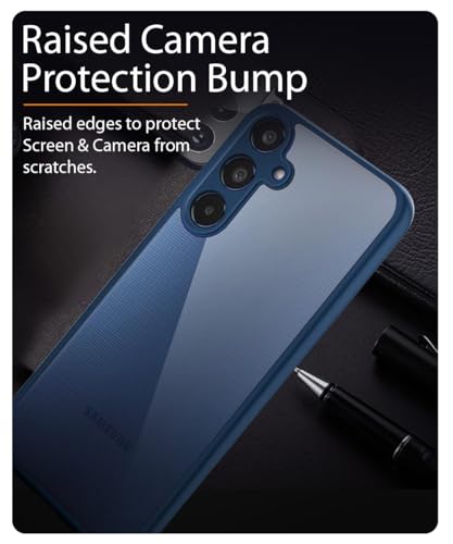 Image of WOW IMAGINE Shockproof Hybrid Back Cover for Samsung Galaxy M35 5G | Hard Slim fit Back Case | PC & TPU | Clear Transparent Case - Blue