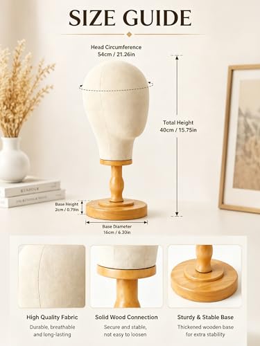 Soporte para cabeza de peluca de 21 pulgadas CHADWICK con base de lona 4