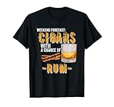 Weekend Forecast Cigars with Chance of Rum Gifts Men T-Shirt
