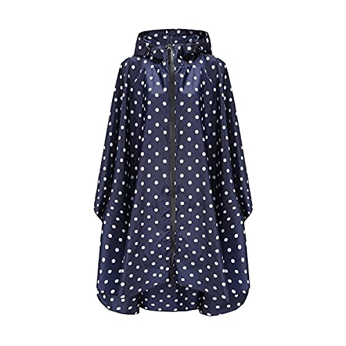 Freiesoldaten Damen Wasserdicht Regenponcho Stilvoll Wiederverwendbar Leicht Draussen Regenmäntel Regenjacke mit Haube