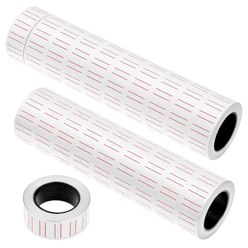 QWORK® 20 rollos de etiquetas de precio blancas - 21 mm x 12 mm, 10000 etiquetas de precio para etiquetadora