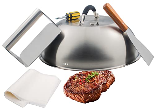 Kit Accesorios Parrilla con Dome 12" Acero y Madera miniatura 1