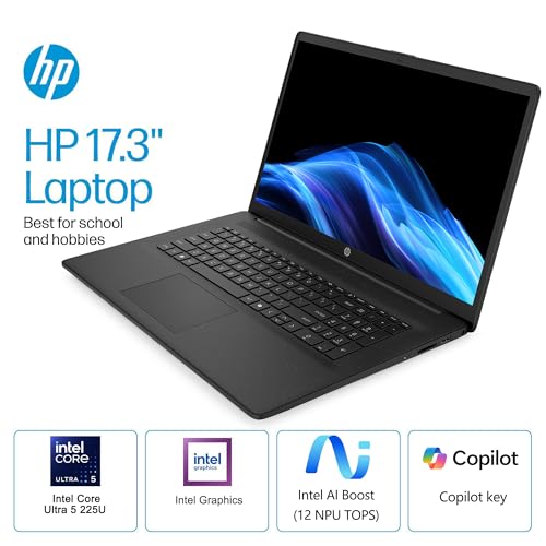 Image of HP 2026 17.3 inch Copliot AI Laptop for Home and Business, Intel Core Ultra 5, 32GB DDR5 RAM, 1TB PCIE SSD, Wi-Fi 6, Long Battery, Fast Charging, with 5 in 1 Hub