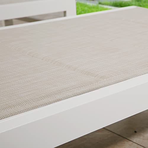 Ulaxfurniture Outdoor Lounge Chair, Aluminum Chaise Chair, Adjustable Lounger Recliner With Wheels And Padded Quick Dry Foam For Patio (2 X Chair, Beige) #TOP3