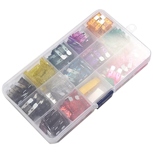 Oewnvmd 130Pcs Standard Blade Car Fuse Assortment,1A 2A 3A 4A 5A 7.5A 10A 15A 20A 25A 30A 35A 40A Auto Medium Blade Fuses Kit - ATC/Apr//Automotive Fuse Assortment