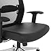 Space Seating 867A Series Adjustable Manager's Office Chair with Breathable Matrix Back and Padded Flip Arms, Antimicrobial Dillon Black Faux Leather