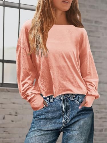 Image of Panadila Womens Open Back Workout Tops Long Sleeve Shirts