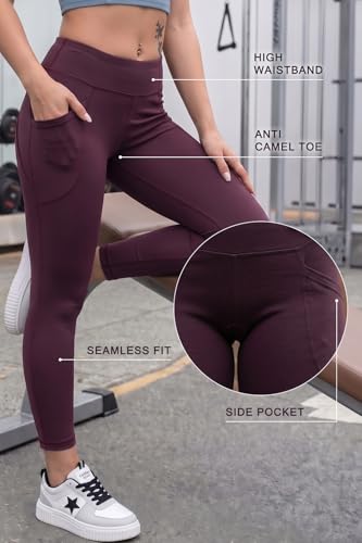 Image of JUNEBERRY Women's Solid Spandex Skinny Fit Activewear Legging | Stretchy, Lightweight & Comfortable for Gym Colors: Black, Navy, Light Grey, Sage, Cocoa, Wine, Mauve.