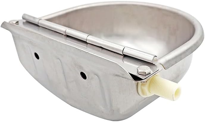 304 Stainless Steel with Drain Hole Drink Automatic Float Farming Trough Horse Cow Water Bowl Supplies Sheep Dog Pet Goat Cattle (A/with Hole)