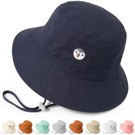 RIVBOS Baby Sun Hat UPF 50+ Animal Pattern Toddler Bucket Hat for Boys Girl
