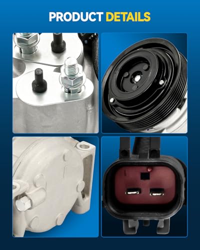 Image of PHILTOP 2011524 Air Conditioner AC Compressor with Clutch for Dodge Grand Caravan 2001-2007,Caravan 2003, 2001-2002, 2004-2007 3.3L, Chrysler Town & Country 2001-2007,Voyager 2001-2003 3.3L