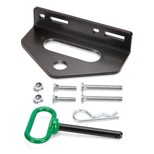 Zero Turn Trailer Hitch With Hitch Pin, 1/4"(6mm) Thick Heavy Duty Steel Universal Lawn Mower Towing Hitch Kit With Pin, Versatile Chain Slot Rugged Hitch Included Carriage Bolt & R Clip Black & Green