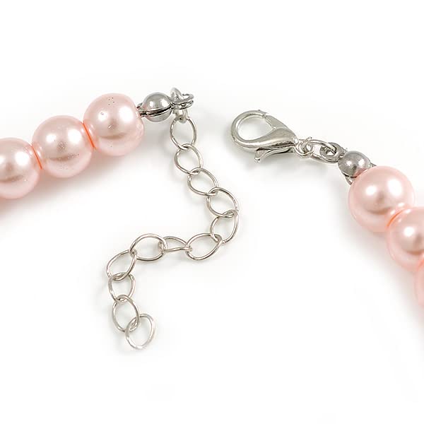 Juego de collar y pendientes rosa de cristal para invitada de boda y eventos 7