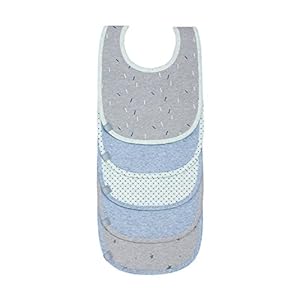 LÄSSIG Baby peuter slabbetjes set (5 stuks) klittenband katoen waterdicht / Value Pack Bib Bash