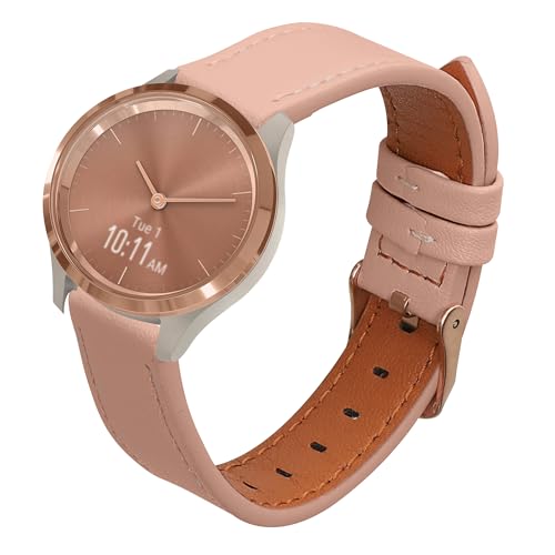 kwmobile Armband kompatibel mit Garmin vivoactive 6 / vivomove Trend/Forerunner 55 - Echtleder Fitnesstracker Sportarmband Band