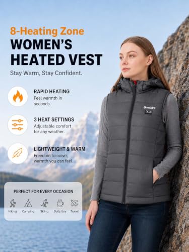 Image of [2026 All-New] Heated Vest Women - Detachable Heated Hood, With 7.4V 16000mAh Battery Pack, Womens Heated Vest